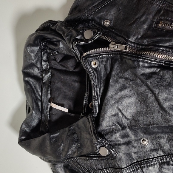 Free People Black Vegan Faux Leather Moto Jacket - Picture 4 of 12